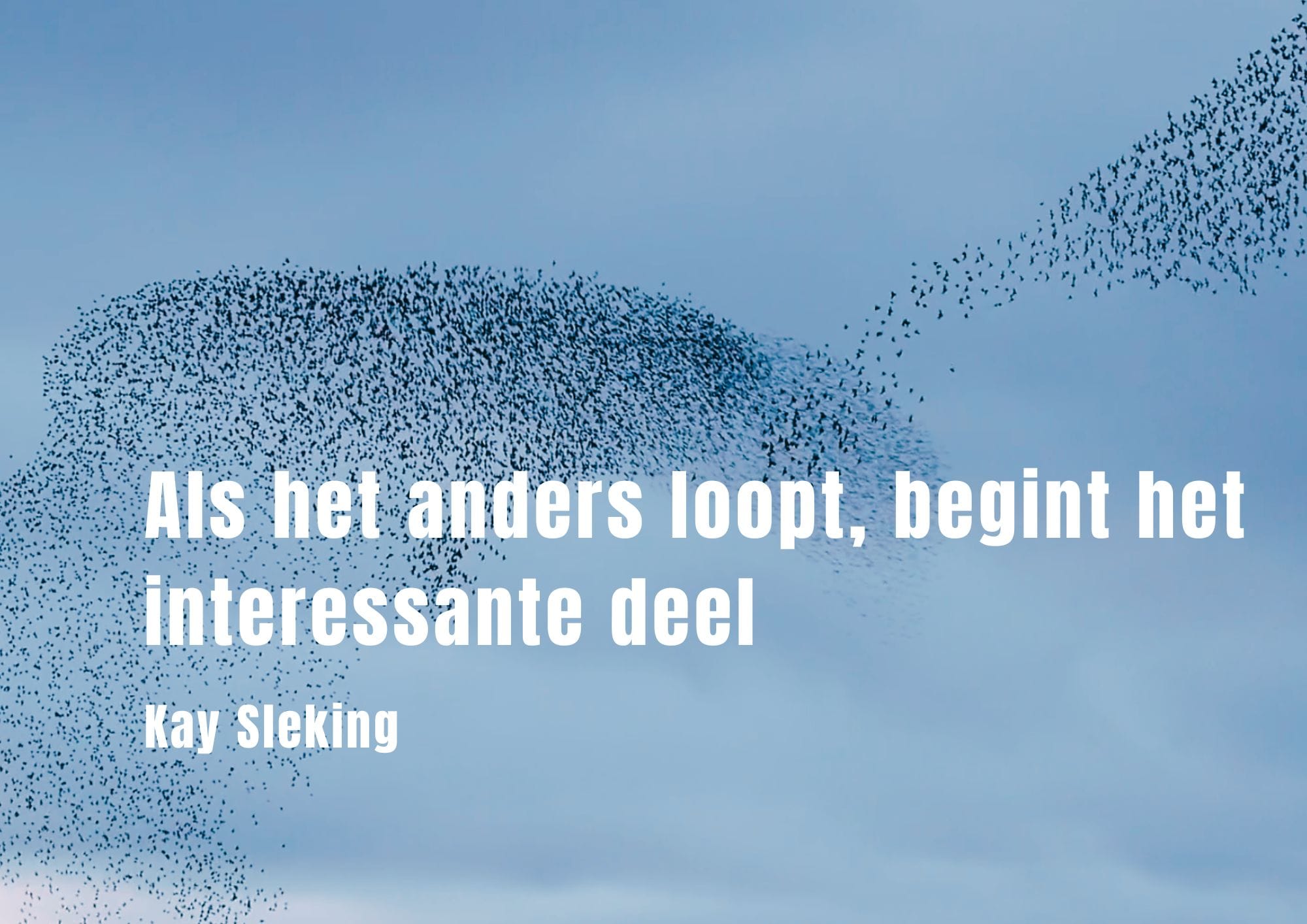 Als het anders loopt, begint het interessante deel – Kay Sleking